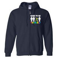 Dabbing Dare to be Yourself Autism Awareness Full Zip Hoodie