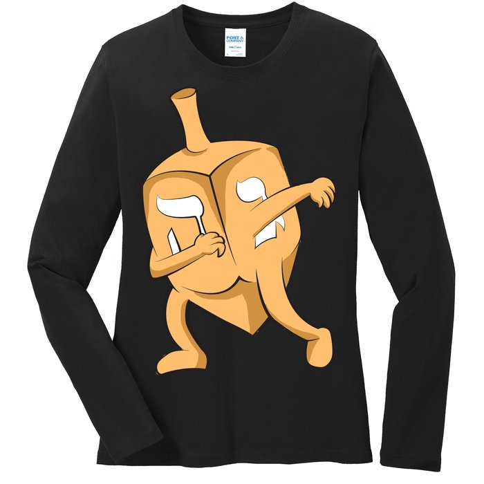 Dabbing Dreidel Ladies Long Sleeve Shirt