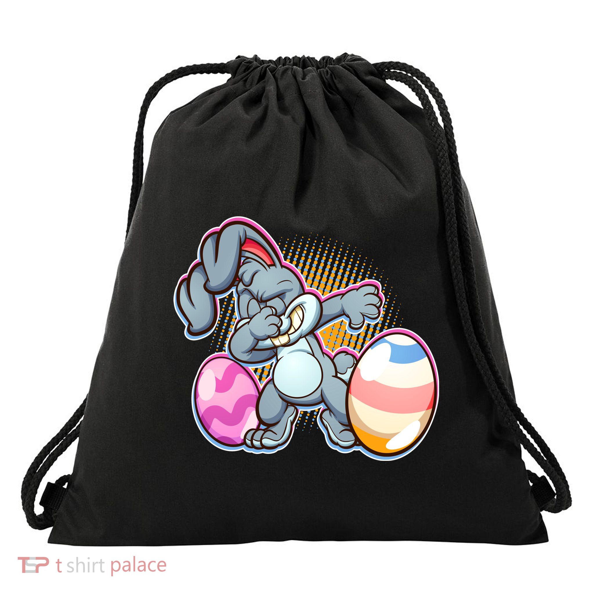 Dabbing Easter Bunny Drawstring Bag