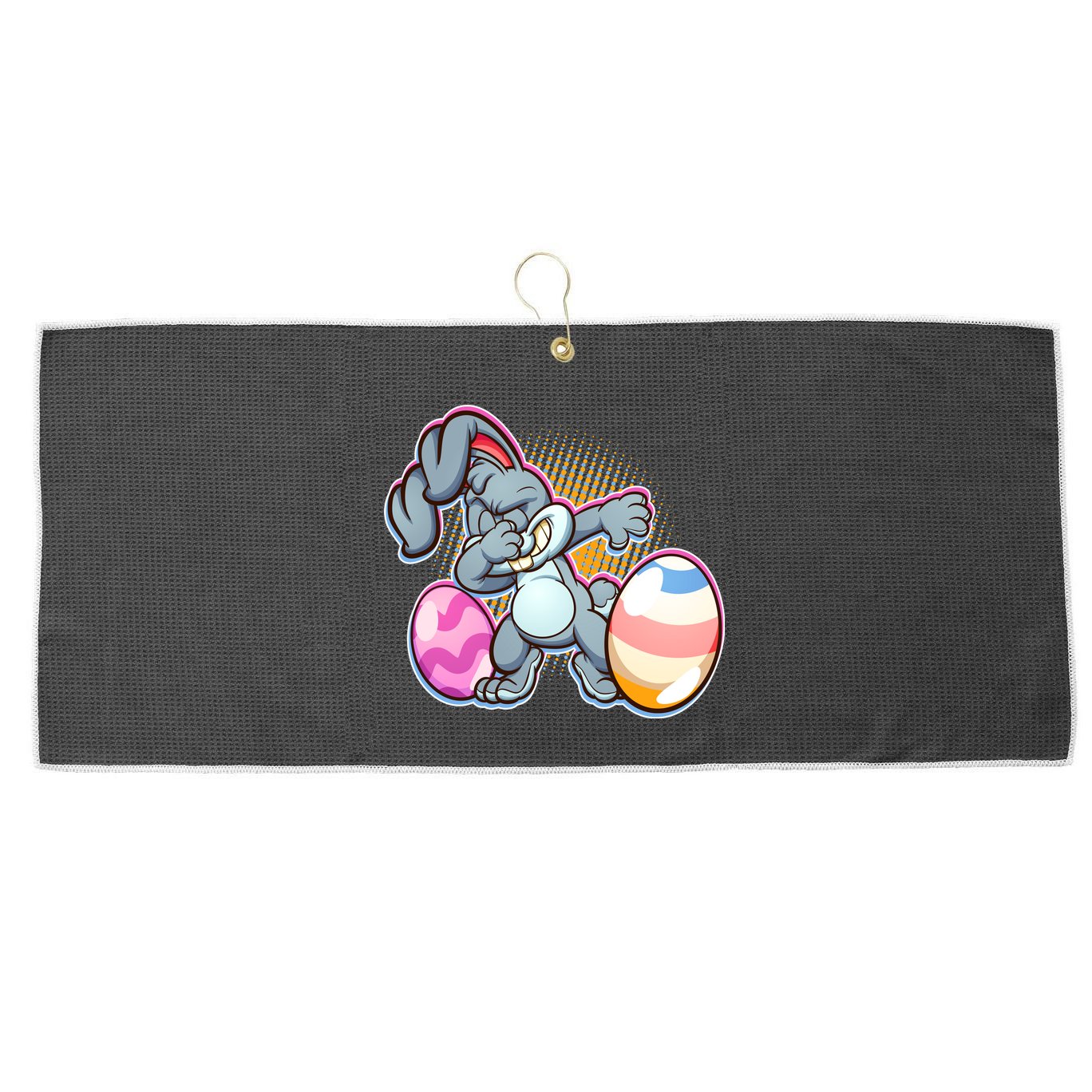 Dabbing Easter Bunny Large Microfiber Waffle Golf Towel