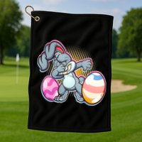 Dabbing Easter Bunny Golf Towel