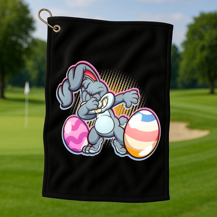 Dabbing Easter Bunny Golf Towel