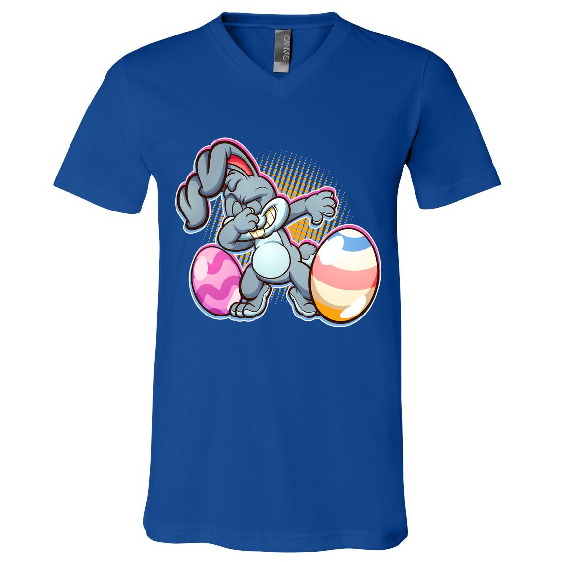 Dabbing Easter Bunny V-Neck T-Shirt