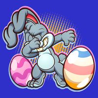 Dabbing Easter Bunny Button