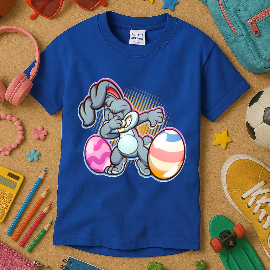 Dabbing Easter Bunny Kids T-Shirt