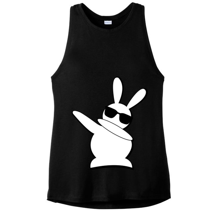 Dabbing Easter Bunny Waring Shades Ladies PosiCharge Tri-Blend Wicking Tank