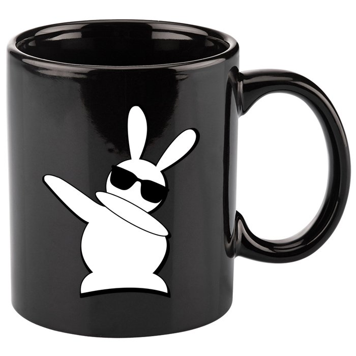 Dabbing Easter Bunny Waring Shades 11oz C Handle Ceramic Mug