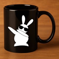 Dabbing Easter Bunny Waring Shades 11oz C Handle Ceramic Mug