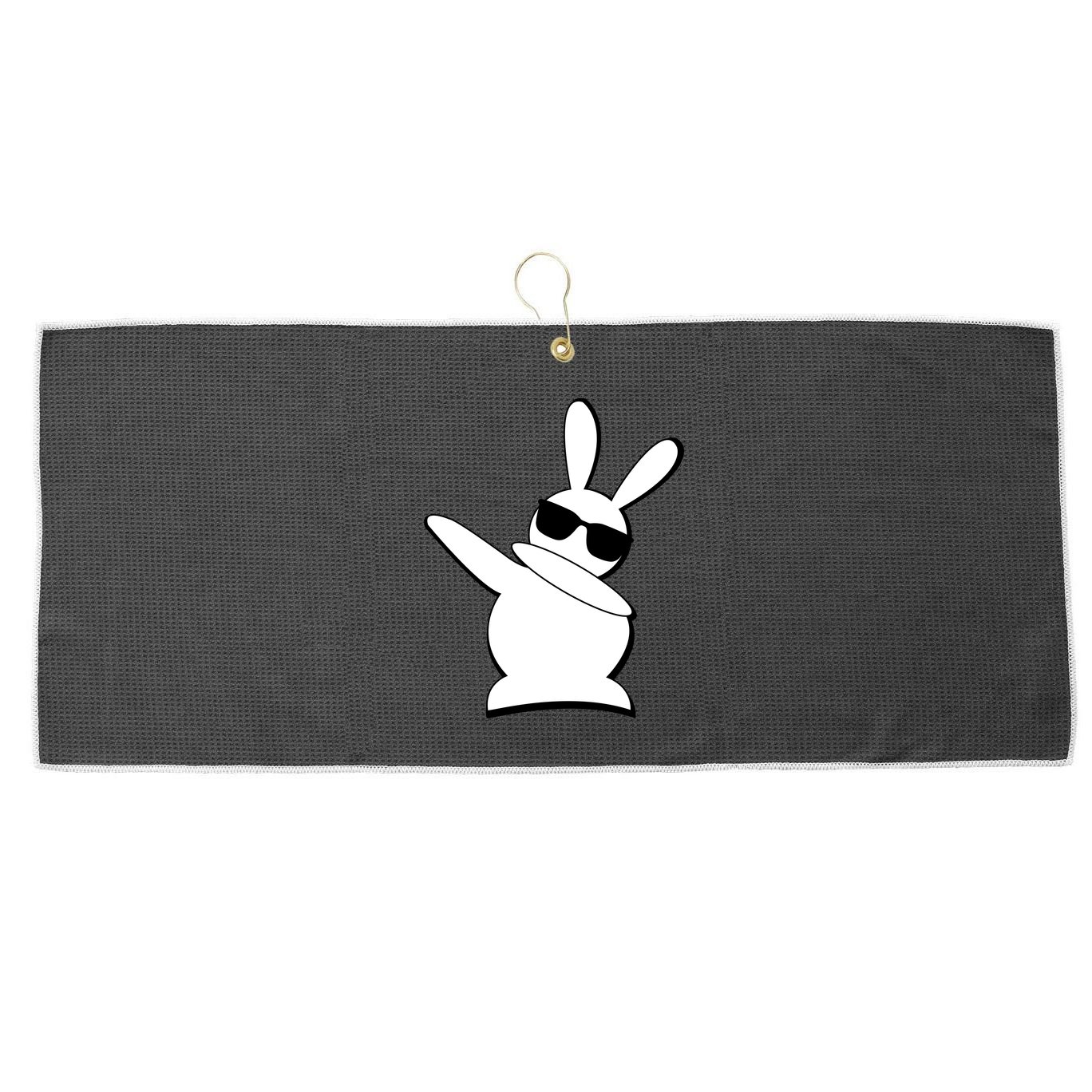 Dabbing Easter Bunny Waring Shades Large Microfiber Waffle Golf Towel