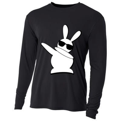 Dabbing Easter Bunny Waring Shades Cooling Performance Long Sleeve Crew