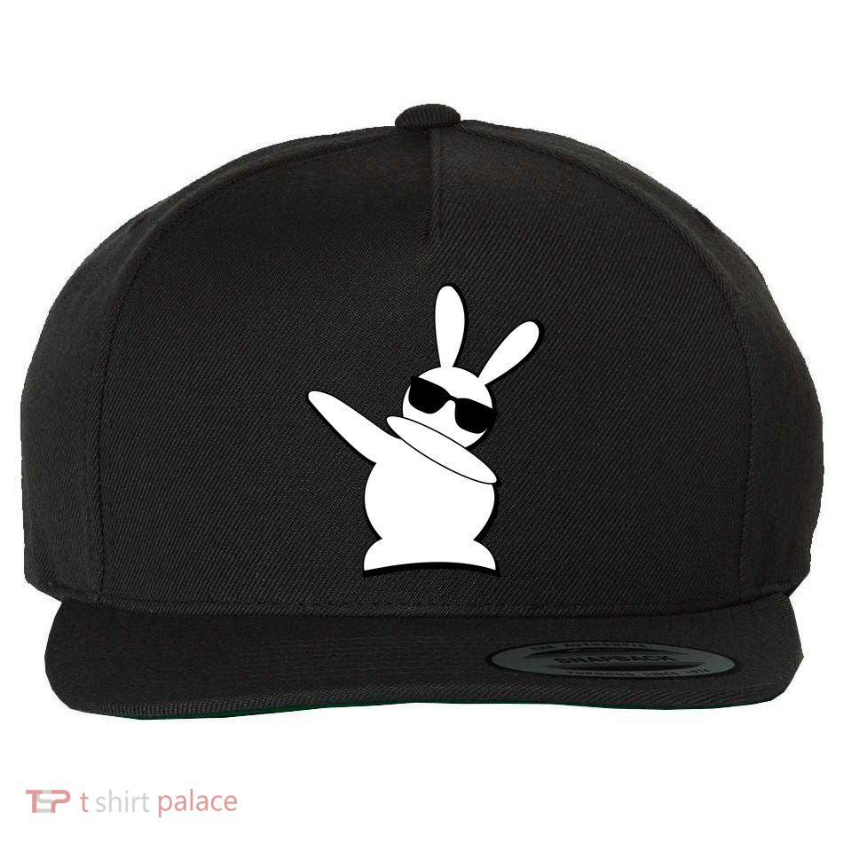 Dabbing Easter Bunny Waring Shades Wool Snapback Cap