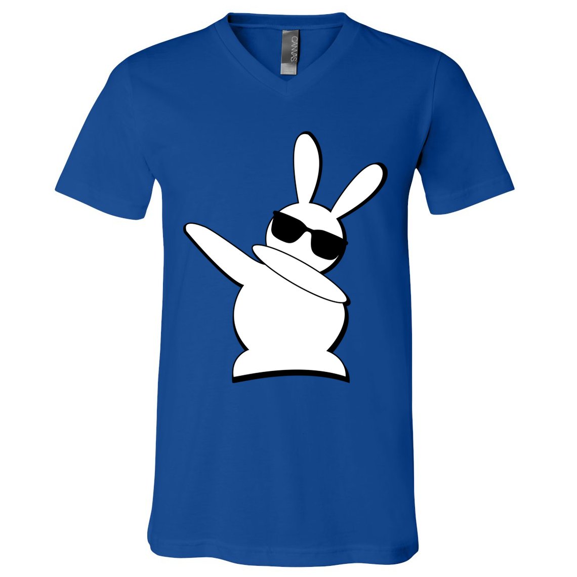 Dabbing Easter Bunny Waring Shades V-Neck T-Shirt