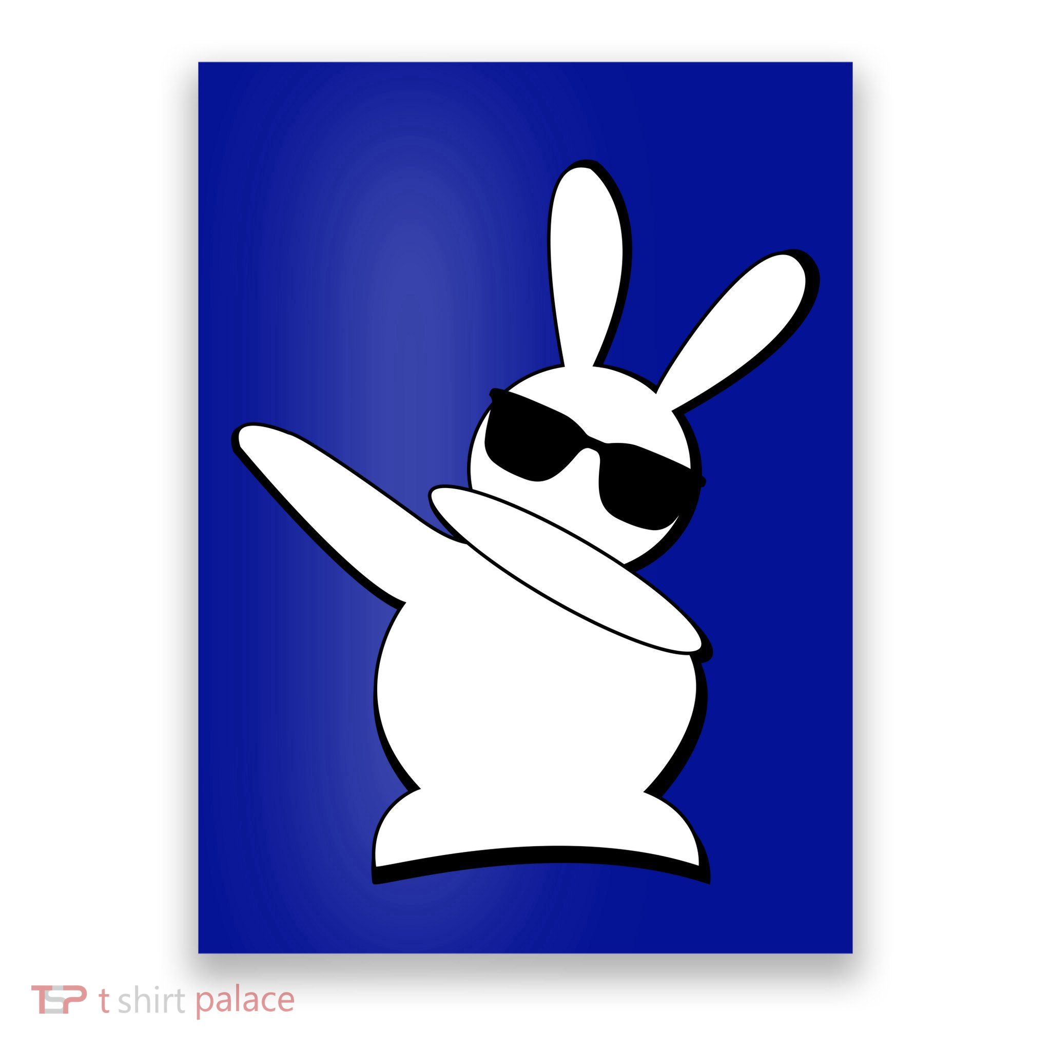 Dabbing Easter Bunny Waring Shades Poster