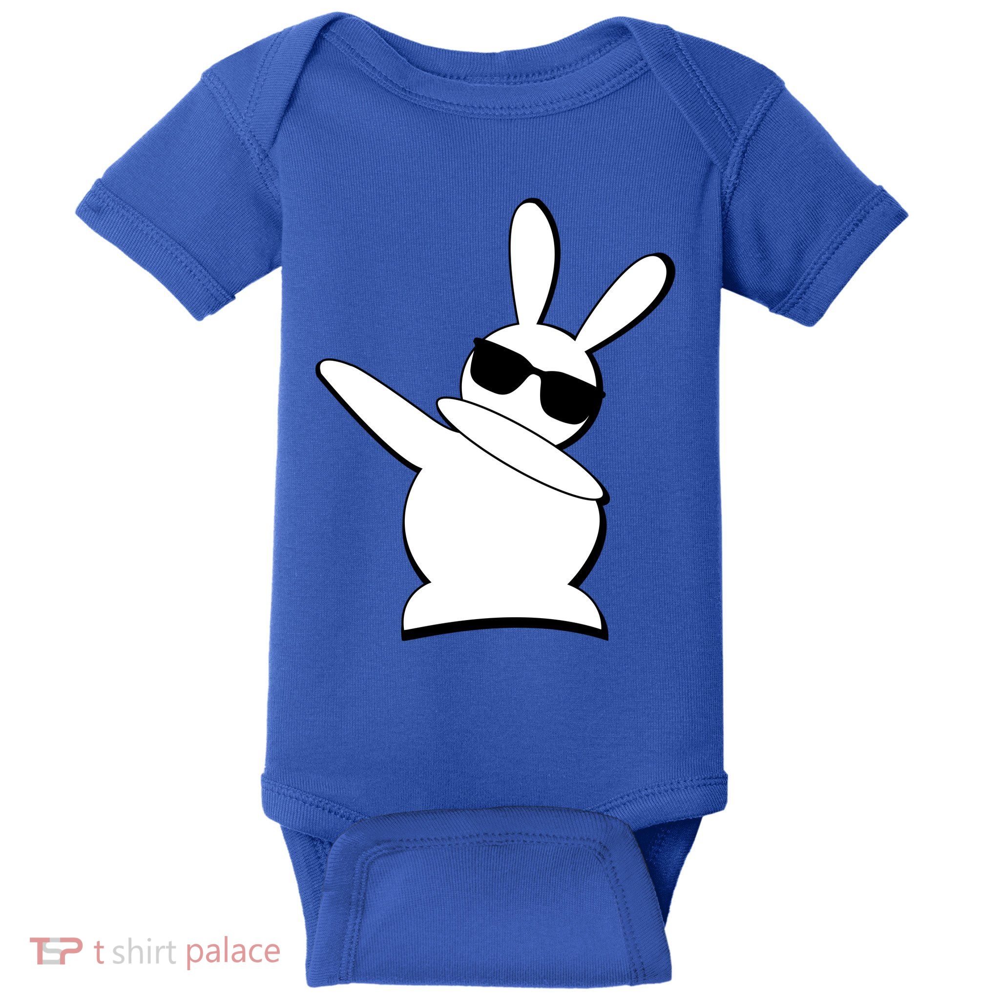 Dabbing Easter Bunny Waring Shades Baby Bodysuit