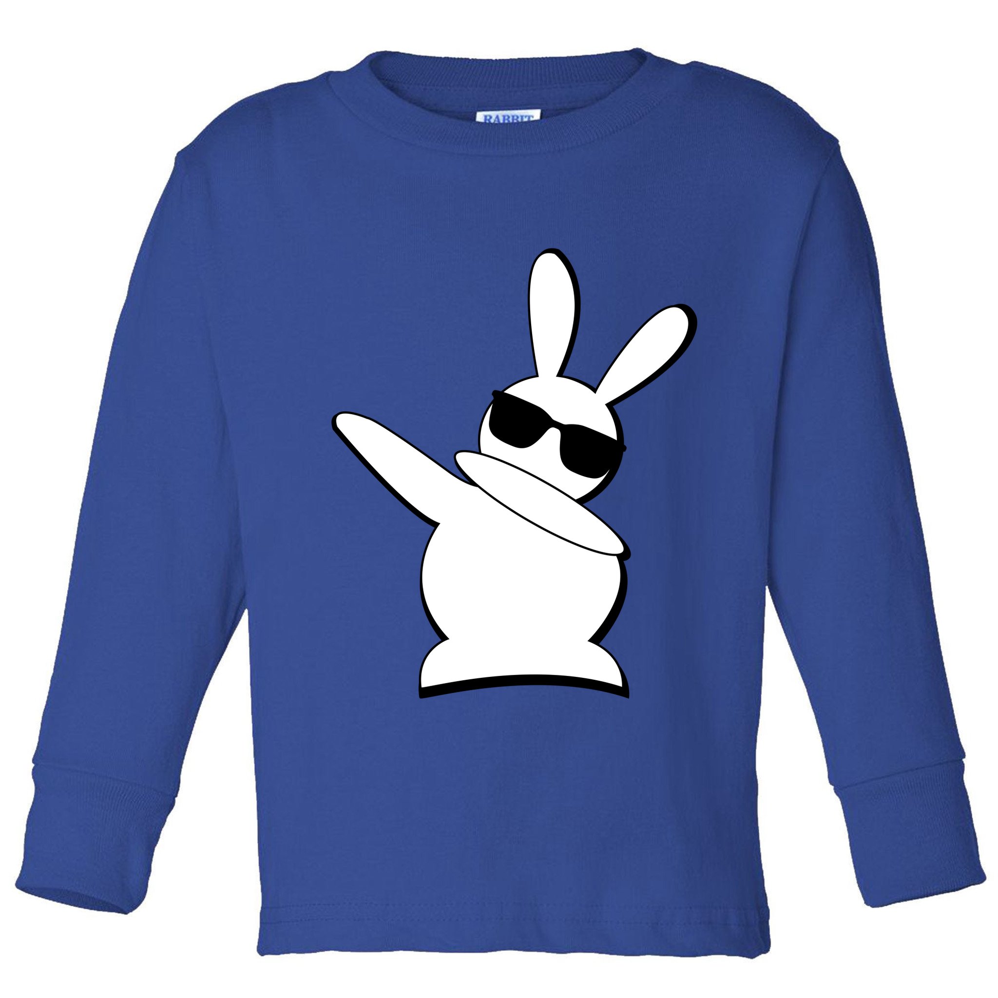 Dabbing Easter Bunny Waring Shades Toddler Long Sleeve Shirt