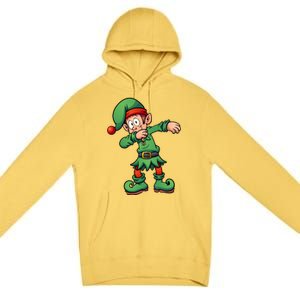 Dabbing Elf Christmas Santa Hat Premium Pullover Hoodie