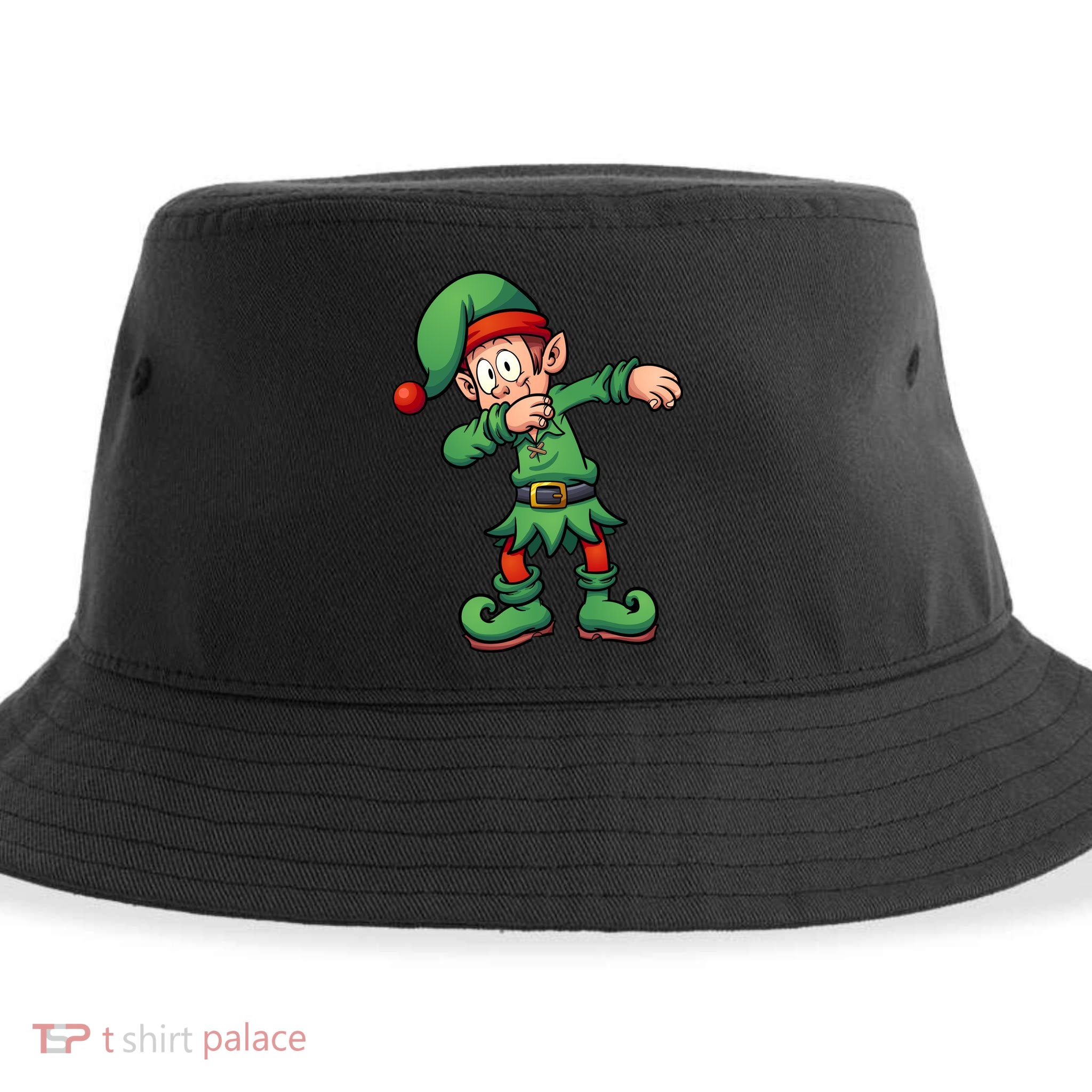 Dabbing Elf Christmas Santa Hat Sustainable Bucket Hat