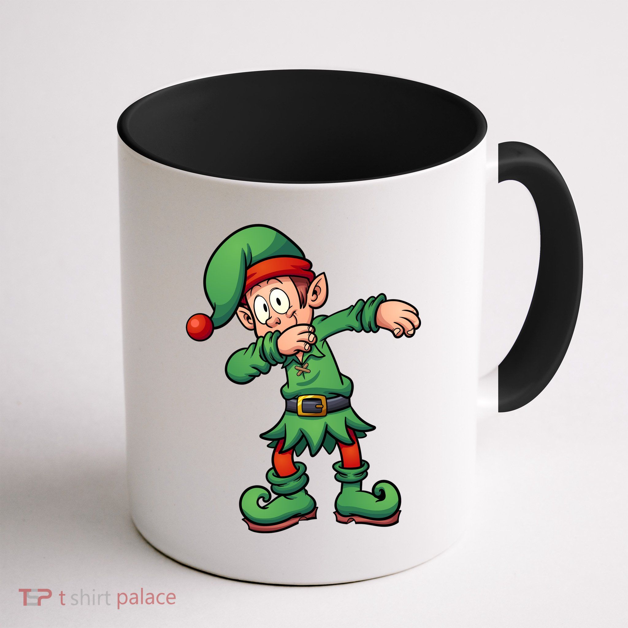 Dabbing Elf Christmas Santa Hat Mug