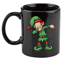 Dabbing Elf Christmas Santa Hat 11oz C Handle Ceramic Mug