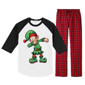 Dabbing Elf Christmas Santa Hat Raglan Sleeve Pajama Set