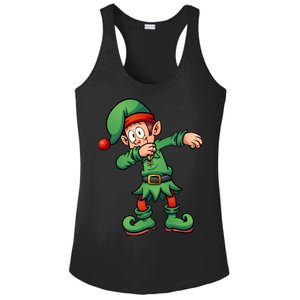 Dabbing Elf Christmas Santa Hat Ladies PosiCharge Competitor Racerback Tank