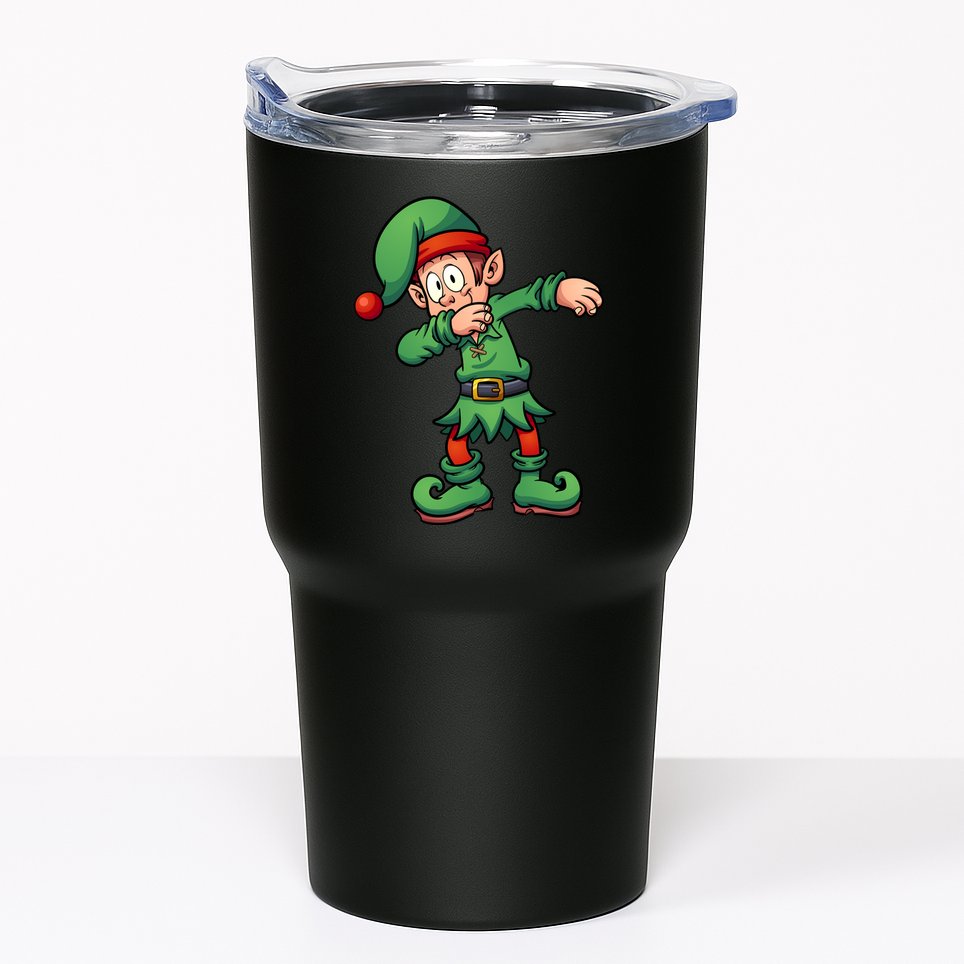 Dabbing Elf Christmas Santa Hat Tumbler