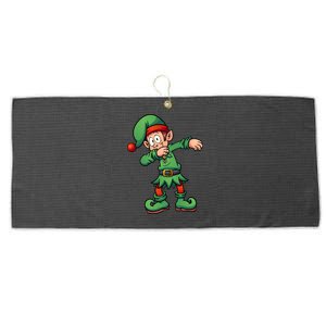 Dabbing Elf Christmas Santa Hat Large Microfiber Waffle Golf Towel