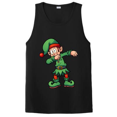 Dabbing Elf Christmas Santa Hat PosiCharge Competitor Tank