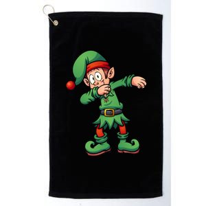 Dabbing Elf Christmas Santa Hat Platinum Collection Golf Towel