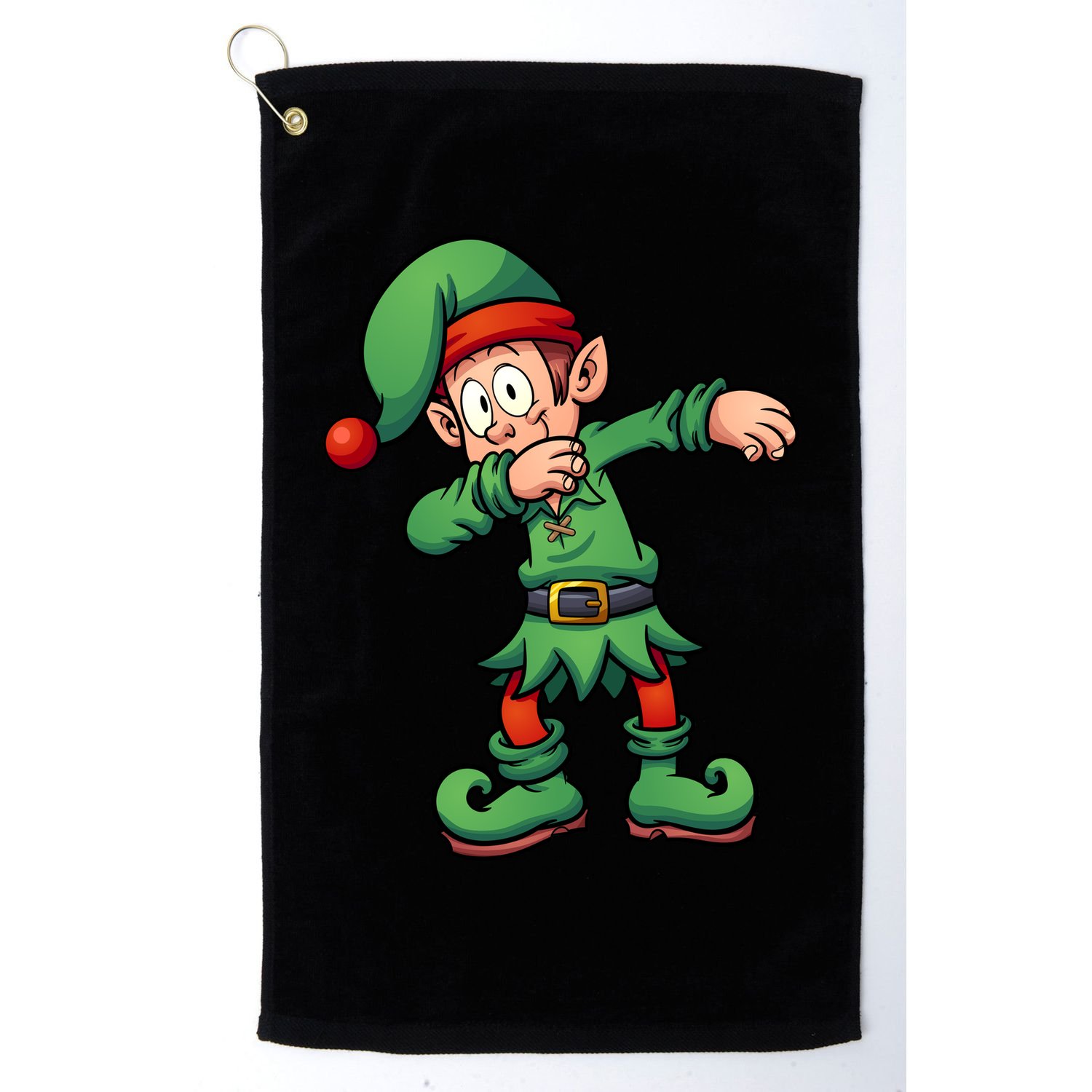 Dabbing Elf Christmas Santa Hat Golf Towel