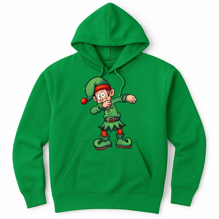 Dabbing Elf Christmas Santa Hat Hoodie