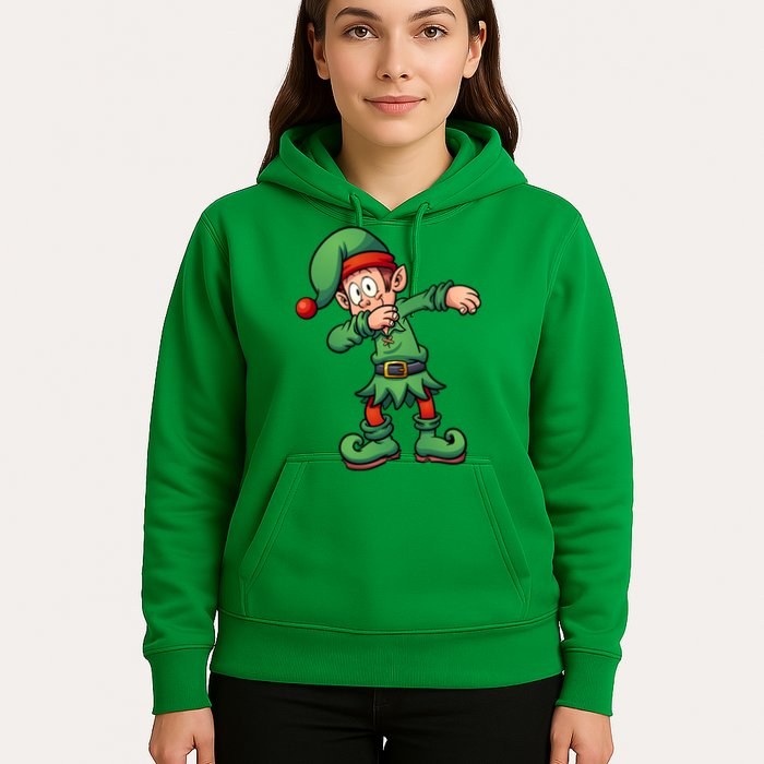 Dabbing Elf Christmas Santa Hat Hoodie