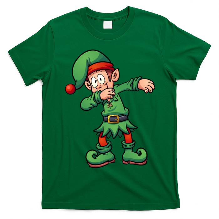 Dabbing Elf Christmas Santa Hat T-Shirt