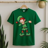 Dabbing Elf Christmas Santa Hat T-Shirt