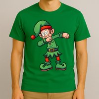 Dabbing Elf Christmas Santa Hat T-Shirt