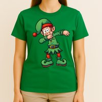 Dabbing Elf Christmas Santa Hat T-Shirt