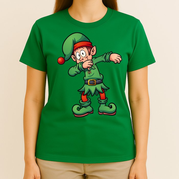 Dabbing Elf Christmas Santa Hat T-Shirt