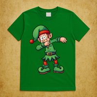 Dabbing Elf Christmas Santa Hat T-Shirt