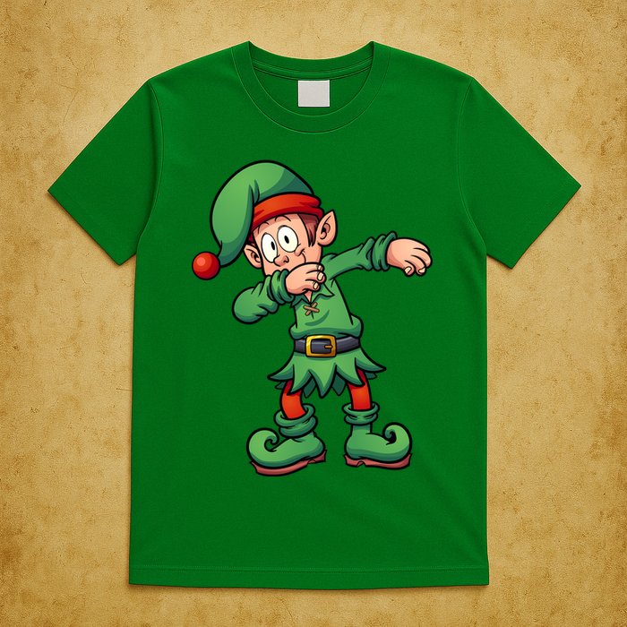 Dabbing Elf Christmas Santa Hat T-Shirt