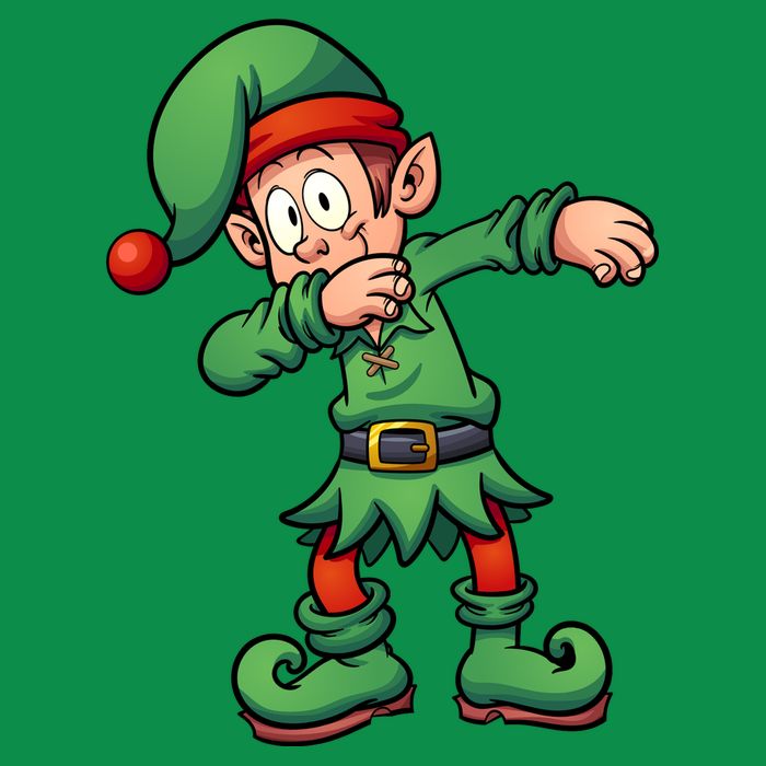 Dabbing Elf Christmas Santa Hat T-Shirt
