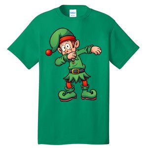 Dabbing Elf Christmas Santa Hat Tall T-Shirt