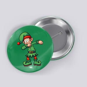 Dabbing Elf Christmas Santa Hat Button