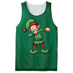 Dabbing Elf Christmas Santa Hat Mesh Reversible Basketball Jersey Tank