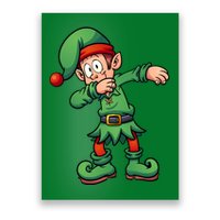 Dabbing Elf Christmas Santa Hat Poster