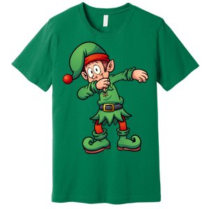 Dabbing Elf Christmas Santa Hat Premium T-Shirt