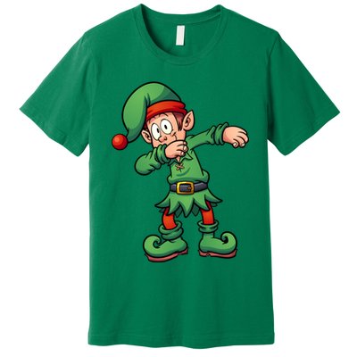 Dabbing Elf Christmas Santa Hat Premium T-Shirt