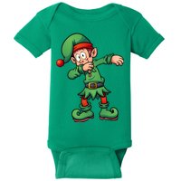 Dabbing Elf Christmas Santa Hat Baby Bodysuit