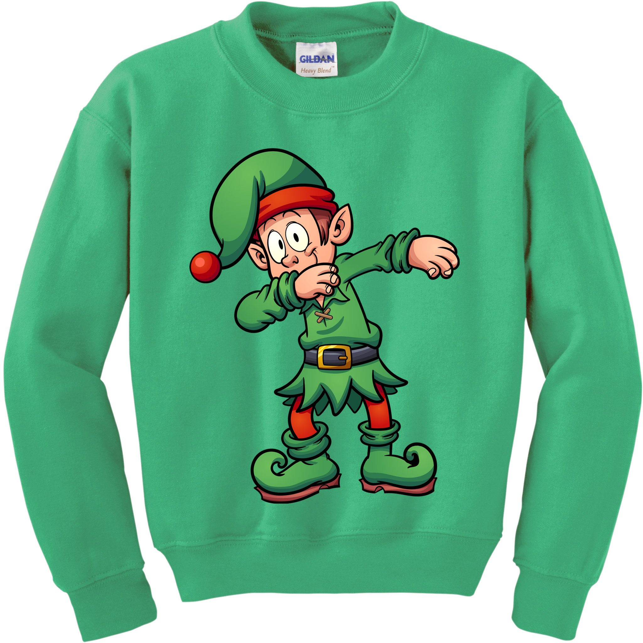 Dabbing Elf Christmas Santa Hat Kids Sweatshirt