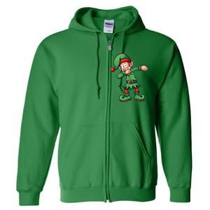 Dabbing Elf Christmas Santa Hat Full Zip Hoodie