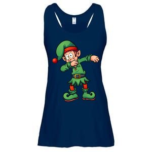 Dabbing Elf Christmas Santa Hat Ladies Essential Flowy Tank